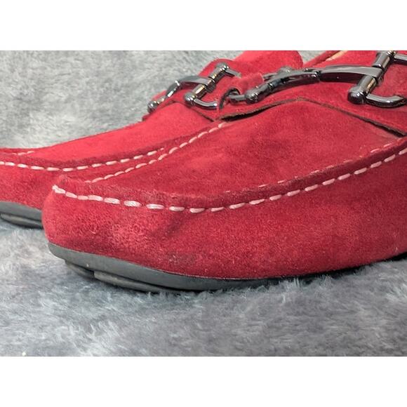 ALFANI JAMES Men’s Red Suede Loafers Classic Driving Moccasins Size 11 - Picture 10 of 11